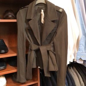 Cotton spandex lined dark olive jacket